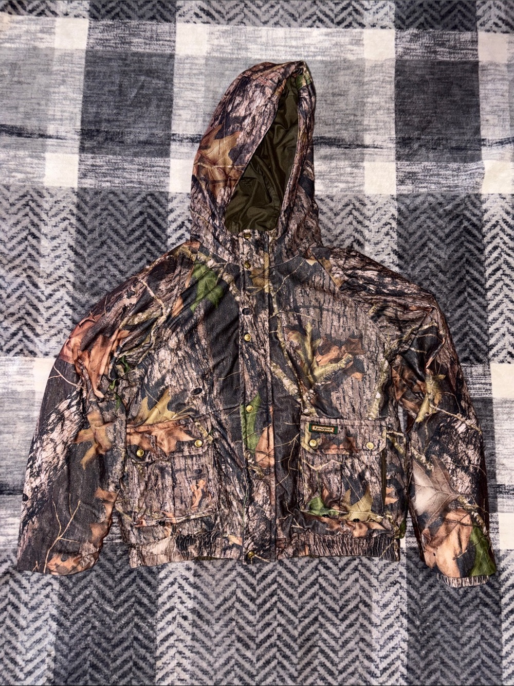 Remington Kids Realtree Camo Hooded Puffer Jacket in Brown & Green